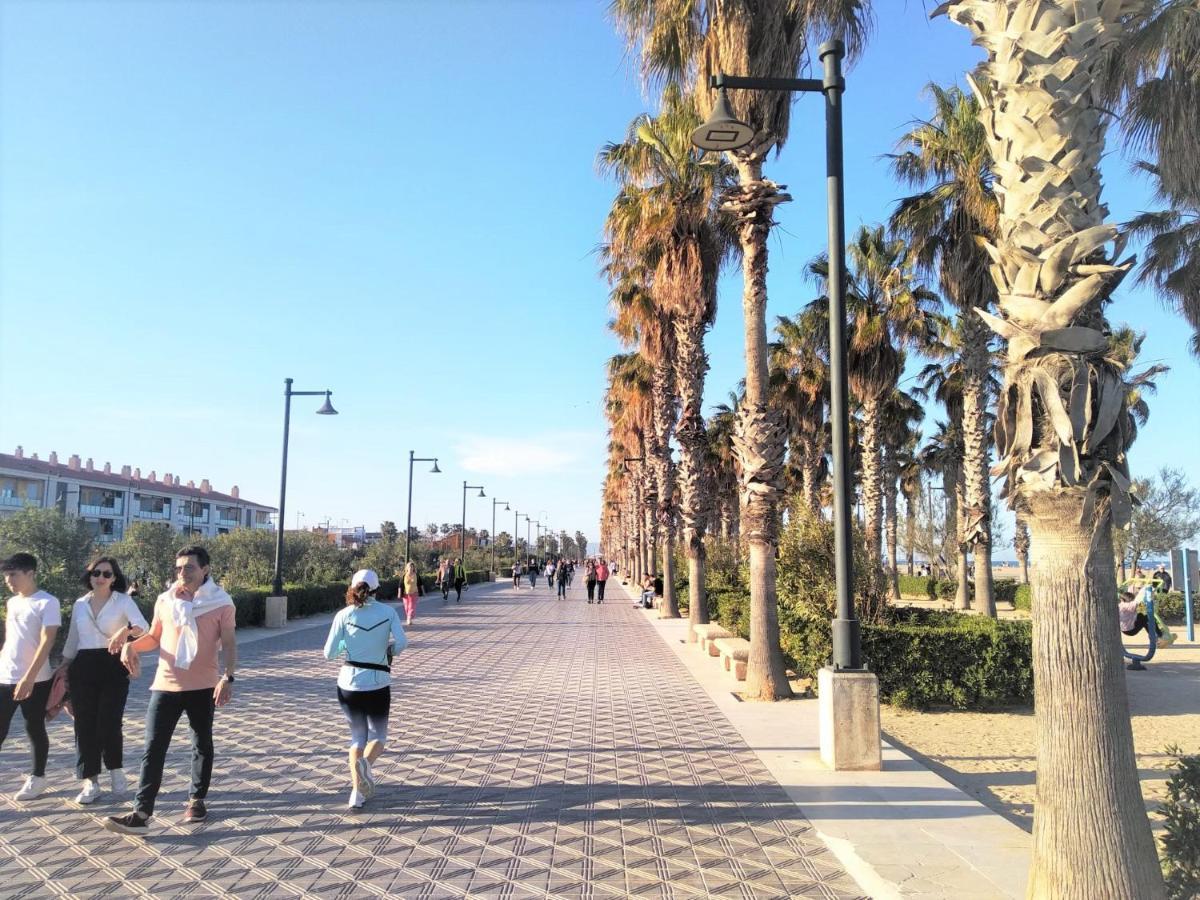 Apartamento 2 Hab En Malvarrosa A Metros De La Playa, Con Terraza Y Zonas Comun 3D 瓦伦西亚 外观 照片